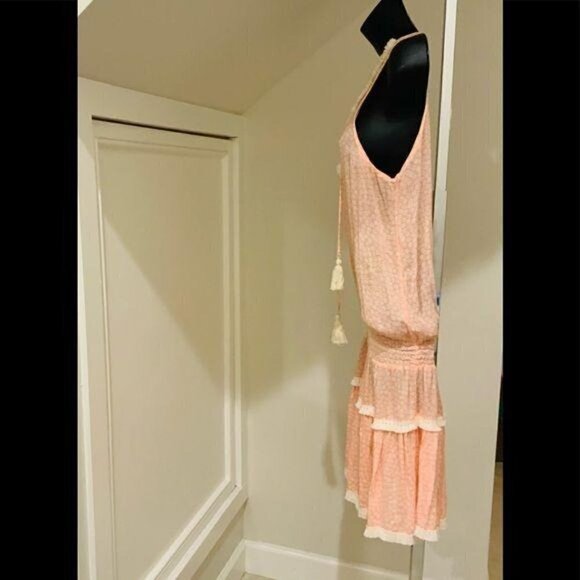 NWOT..Coolchange  dress Med Melon& White beautiful - Picture 3 of 5